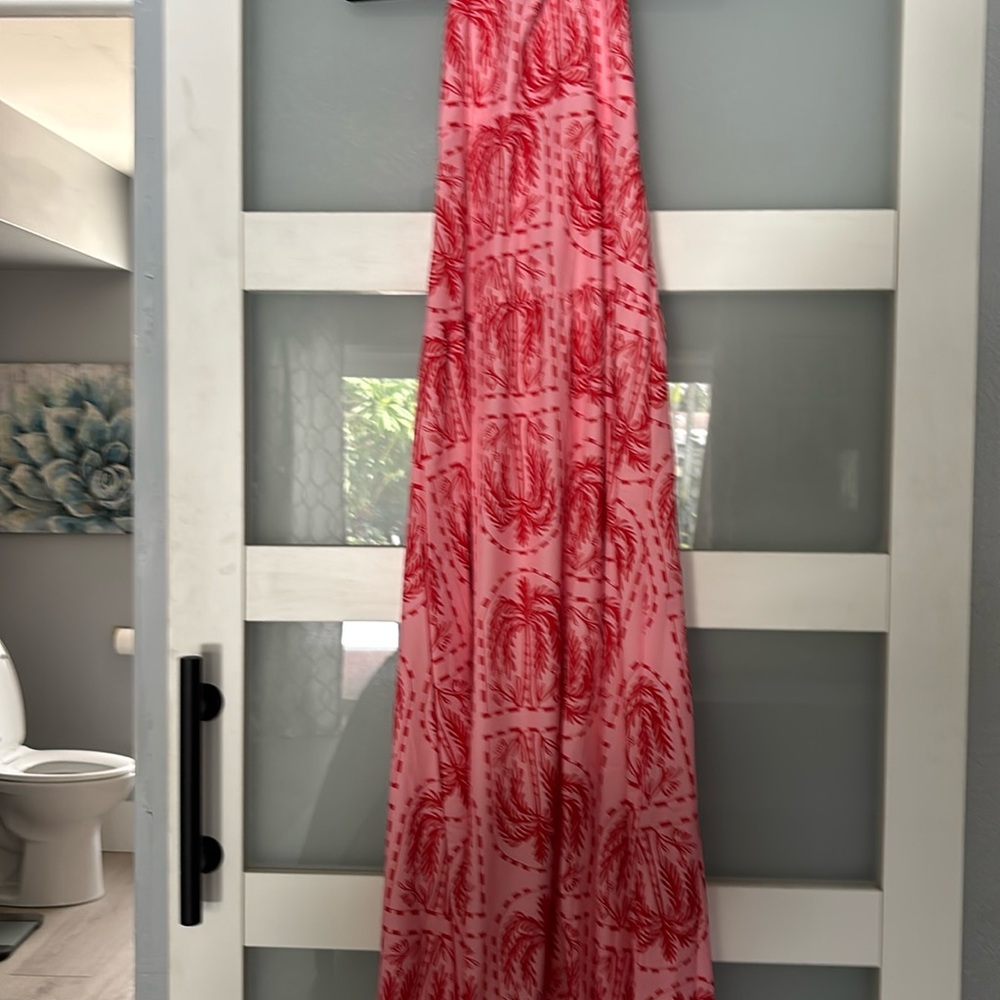 Swaying Palms Maxi Dress - Coral